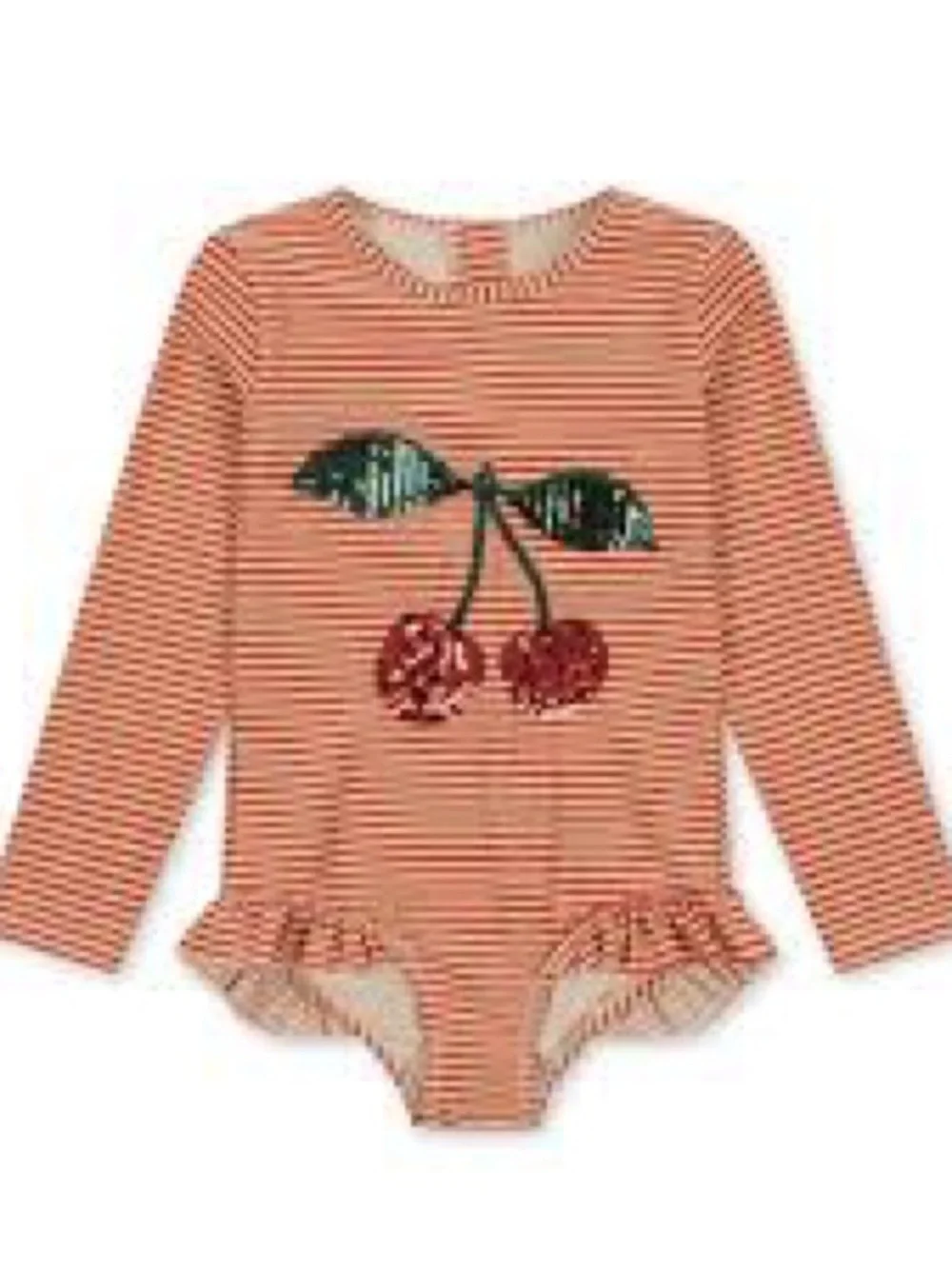 NWT Konges Slojd – Jade Ls Swimsuit – Glitter Stripe Cherry Multiple Sizes